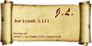 Juricsek Lili névjegykártya